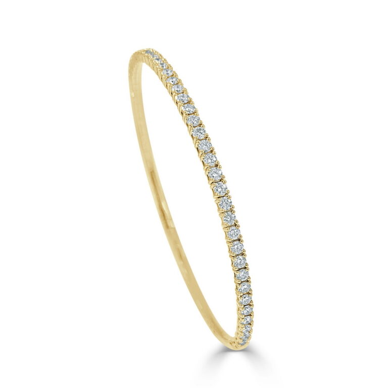 14K Yellow Gold Bangle with 1.45ctw Diamonds Bracelets 2