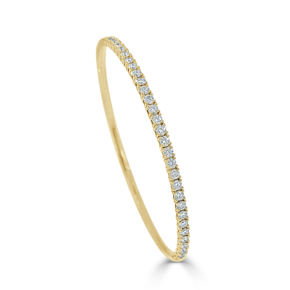 14K Yellow Gold Bangle with 1.45ctw Diamonds Bracelets