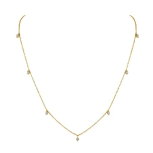 14K Yellow Gold Dangle Necklace with .35ctw Diamonds 16-18