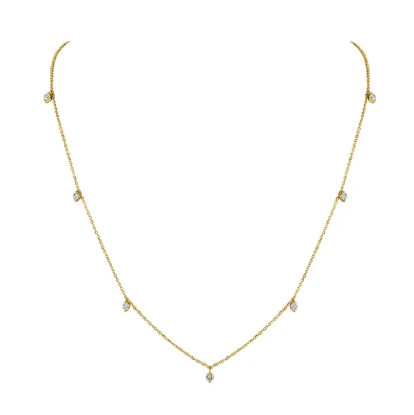 14K Yellow Gold Dangle Necklace with .35ctw Diamonds 16-18″ Fine Jewelry 5