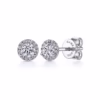 14K White Gold Halo Studs with .57ctw Diamonds Earrings 7
