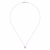 14K White Gold March Birthstone Pendant with .42ct Aquamarine & .06ctw Diamond Halo 18″ Fine Jewelry 12