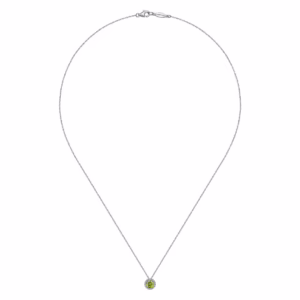 14K White Gold August Birthstone Pendant with .52ct Peridot & .06ctw Diamonds 18″ Fine Jewelry 6