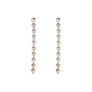 14K Yellow Gold Earrings with 3.45ctw Lab-Grown Pear Diamonds