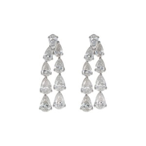 14K White Gold Earrings with 10.34ctw Lab-Grown Pear Diamonds