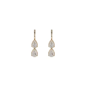 14K Yellow Gold Earrings with 3.41ctw Lab-Grown Pear Diamonds