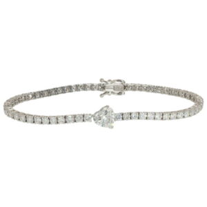 14K White Gold Tennis Bracelet with 6.67ctw Lab-Grown Diamonds 7