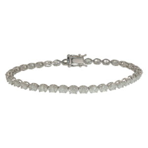 14K White Gold Tennis Bracelet with 5.59ctw Lab-Grown Oval Diamonds 7