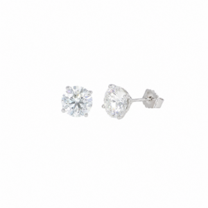 14K White Gold Solitaire Studs with 4.04ctw Lab-Grown Diamonds (E, VS1)