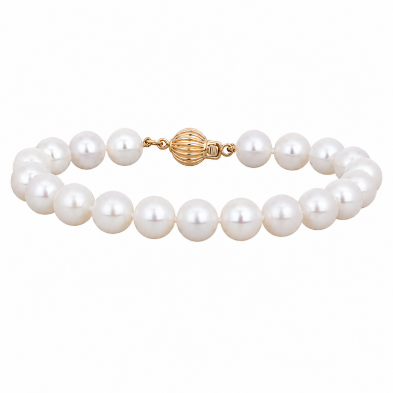 14K Yellow Gold Bracelet with Cultured Akoya Pearls 7″ Bracelets 2