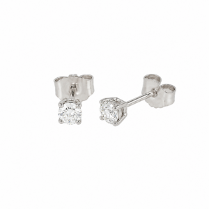 14K White Gold Solitaire Studs with .70ctw Diamonds