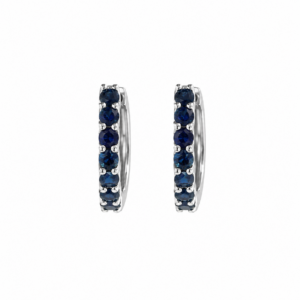 14K White Gold Huggies with .85ctw Sapphires