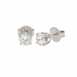 14K White Gold Solitaire Studs with 4.02ctw Lab-Grown Diamonds (D, VS1)