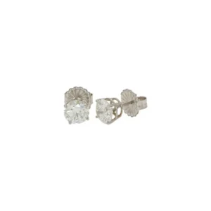 14K White Gold Solitaire Studs with 4.02ctw Lab-Grown Diamonds (D, VS1)