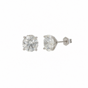 14K White Gold Solitaire Studs with 4.04ctw Lab-Grown Diamonds (E, VS1)