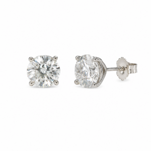 14K White Gold Solitaire Studs with 4.04ctw Lab-Grown Diamonds (E, VS1)