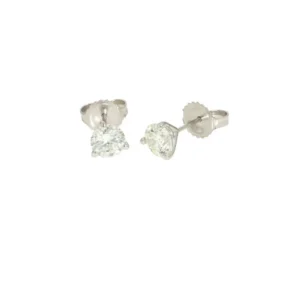 14K White Gold Solitaire Studs with 1.41ctw Diamonds