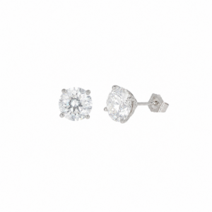 14K White Gold Solitaire Studs with 4.04ctw Lab-Grown Diamonds (E, VS1)