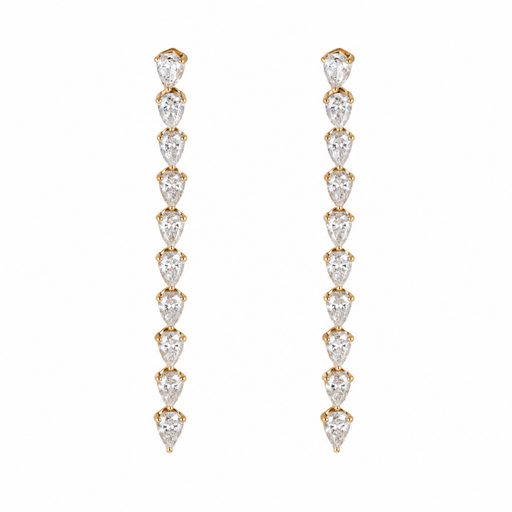 14K Yellow Gold Earrings with 3.45ctw Lab-Grown Pear Diamonds Earrings 3
