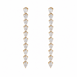 14K Yellow Gold Earrings with 3.45ctw Lab-Grown Pear Diamonds