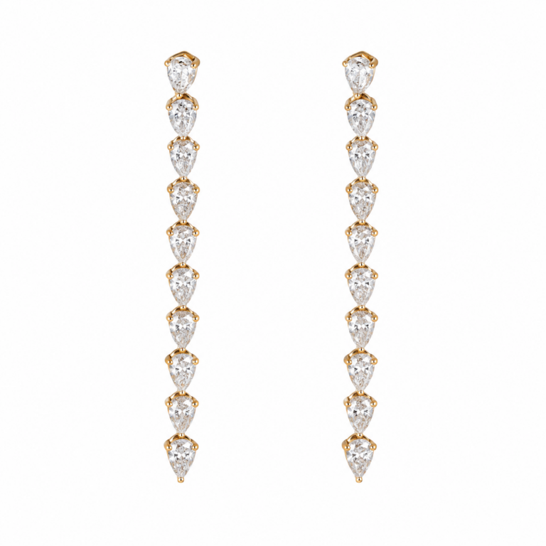 14K Yellow Gold Earrings with 3.45ctw Lab-Grown Pear Diamonds Earrings 2