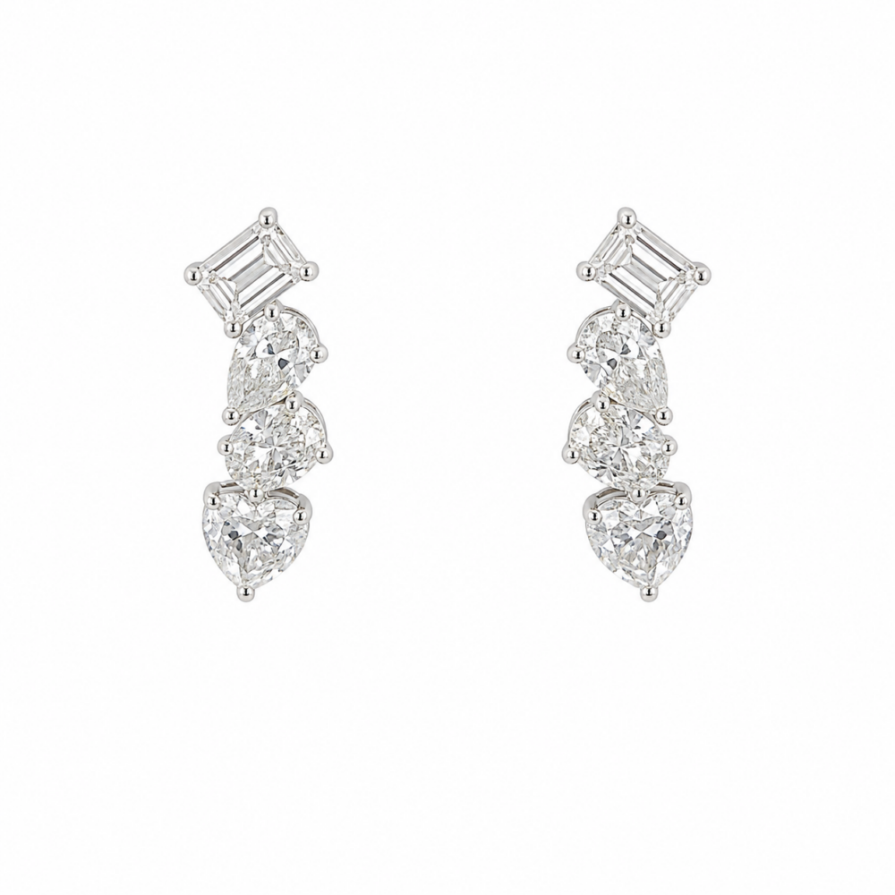 14K White Gold Earrings with 2.65ctw Lab-Grown Diamonds Earrings 3