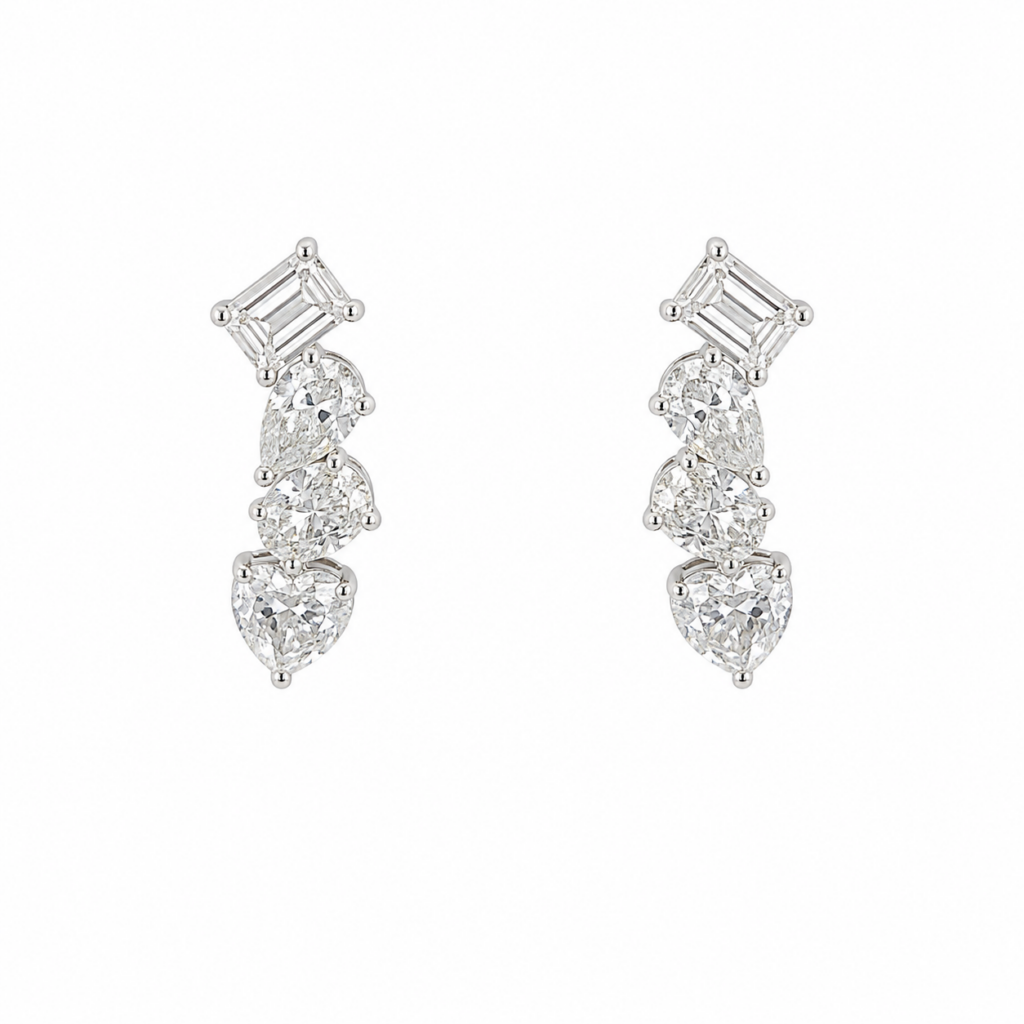 14K White Gold Earrings with 2.65ctw Lab-Grown Diamonds Earrings 2