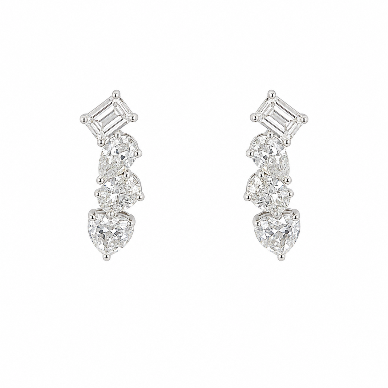 14K White Gold Earrings with 2.65ctw Lab-Grown Diamonds Earrings