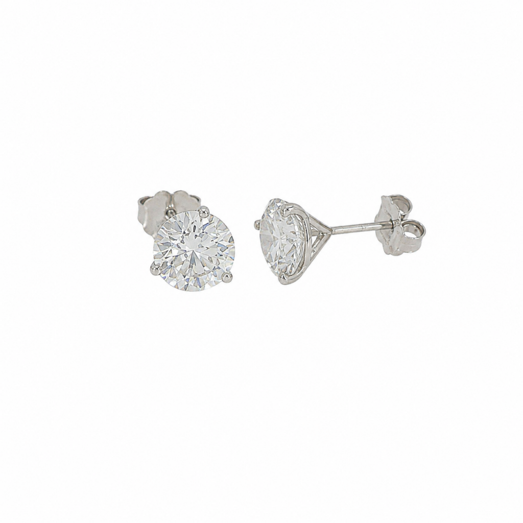 14K White Gold Solitaire Studs with 3.10ctw Lab-Grown Diamonds Earrings 2