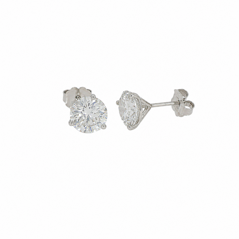 14K White Gold Solitaire Studs with 3.10ctw Lab-Grown Diamonds Earrings 2