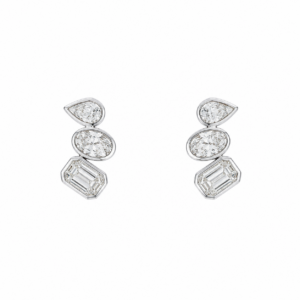 14K White Gold Bezel Studs with 3.03ctw Lab-Grown Diamonds