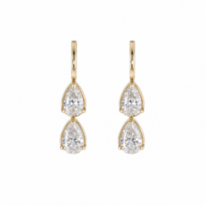14K Yellow Gold Earrings with 3.41ctw Lab-Grown Pear Diamonds