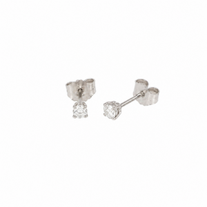 14K White Gold Solitaire Studs with .28ctw Diamonds
