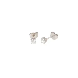 14K White Gold Solitaire Studs with .28ctw Diamonds