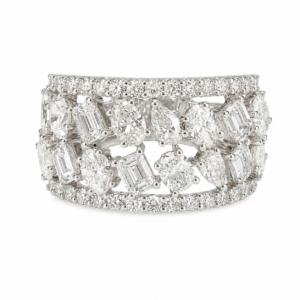 10K White Gold Ring with 3.57ctw Lab-Grown Diamonds Size 5.5