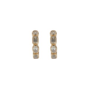 14K Yellow Gold Huggies with 1.39ctw Lab-Grown Diamonds