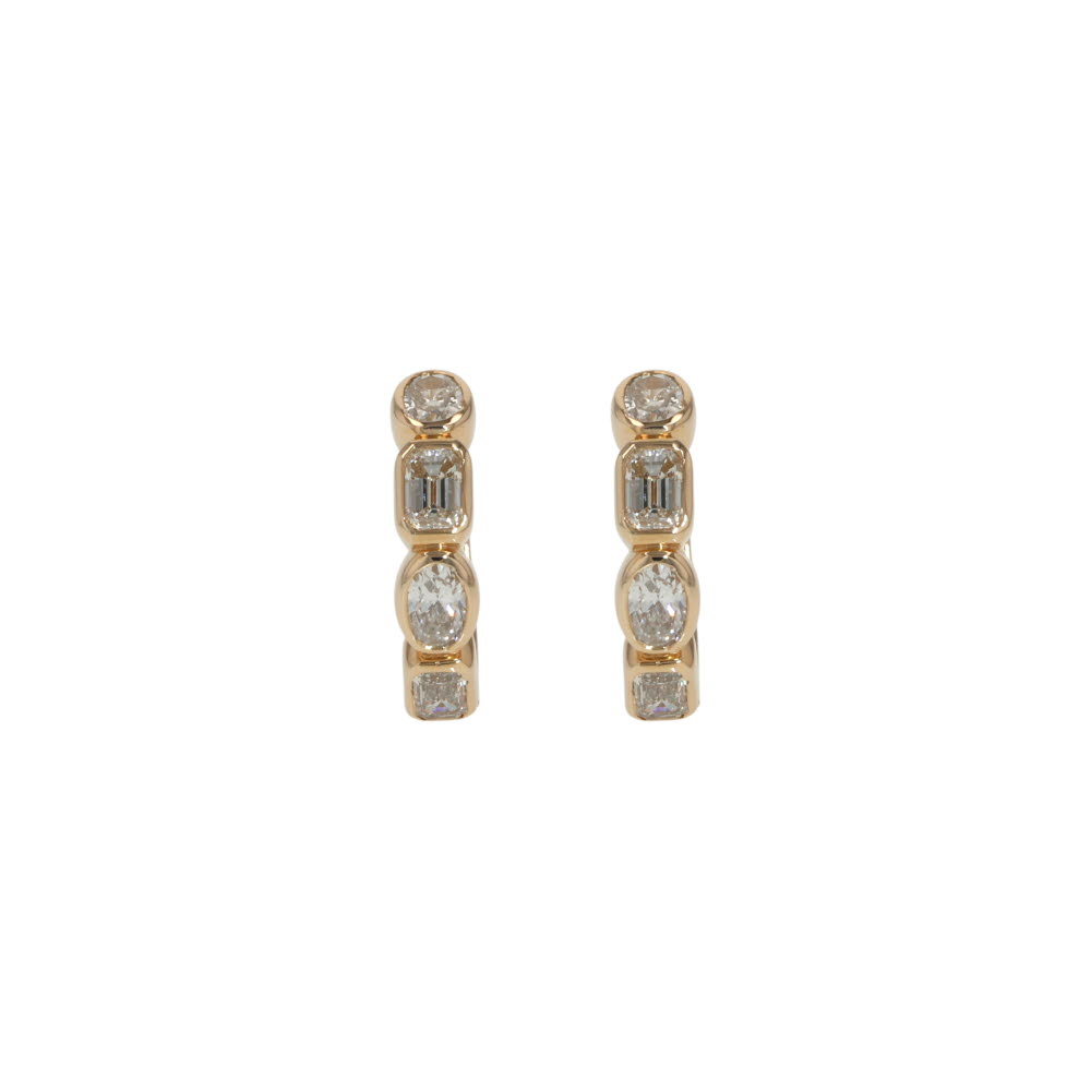 14K Yellow Gold Huggies with 1.39ctw Lab-Grown Diamonds Earrings 2