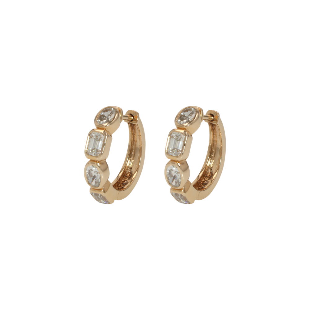 14K Yellow Gold Huggies with 1.39ctw Lab-Grown Diamonds Earrings