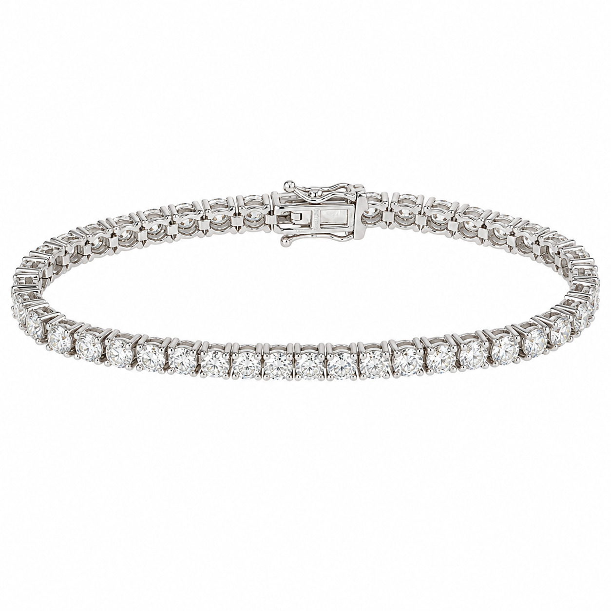 14K White Gold Tennis Bracelet with 7.44ctw Lab-Grown Diamonds 7″ Bracelets