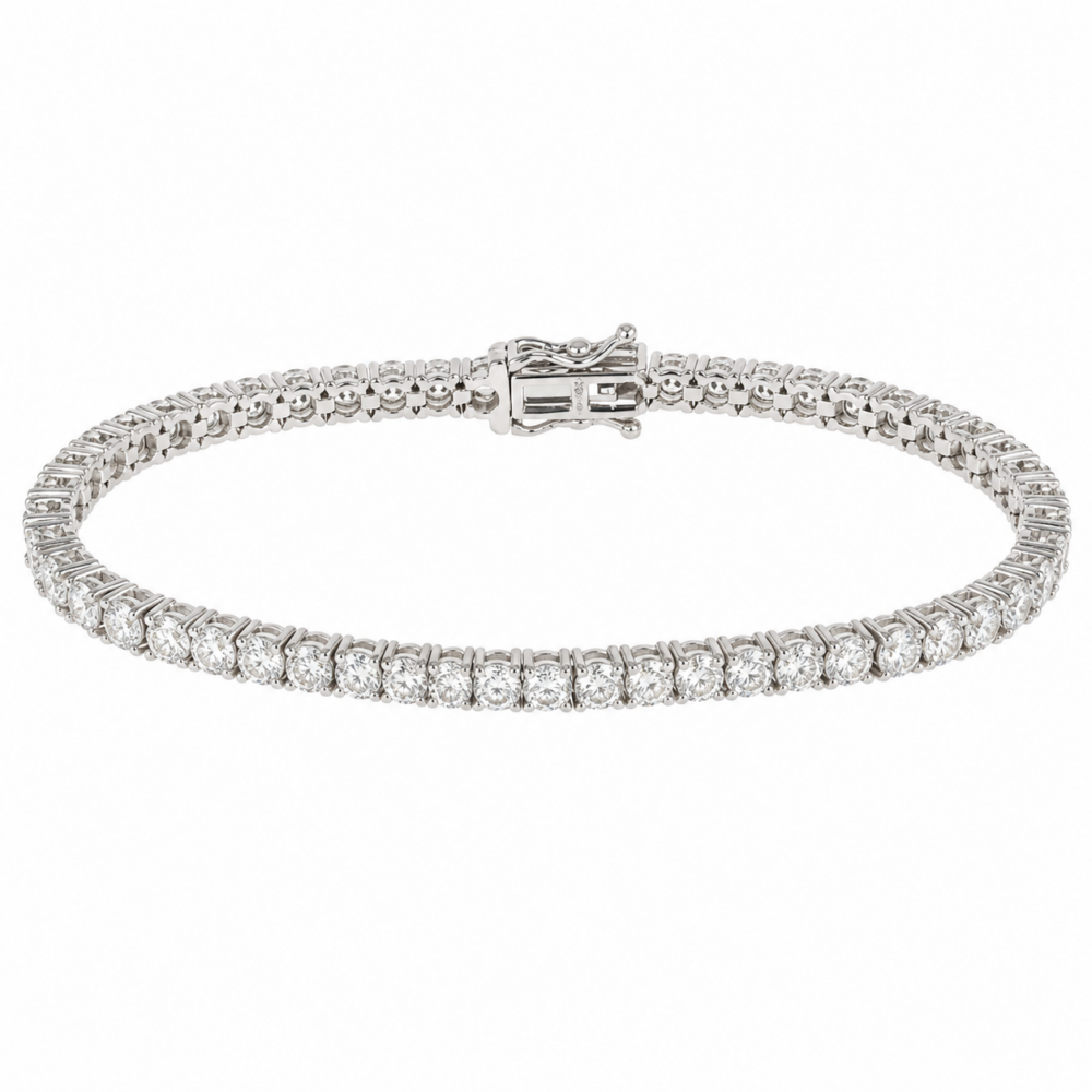 14K White Gold Tennis Bracelet with 7.08ctw Lab-Grown Diamonds 7″ Bracelets 3
