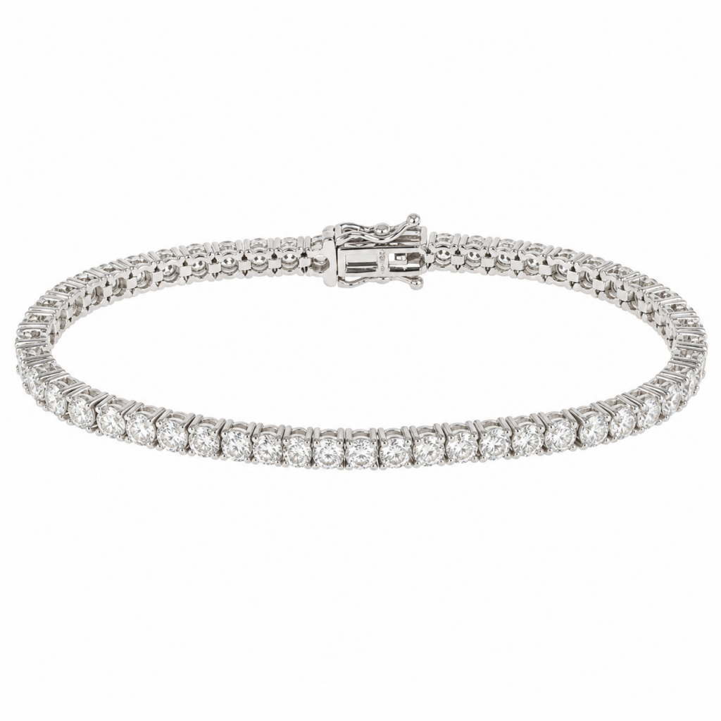 14K White Gold Tennis Bracelet with 7.08ctw Lab-Grown Diamonds 7″ Bracelets 2
