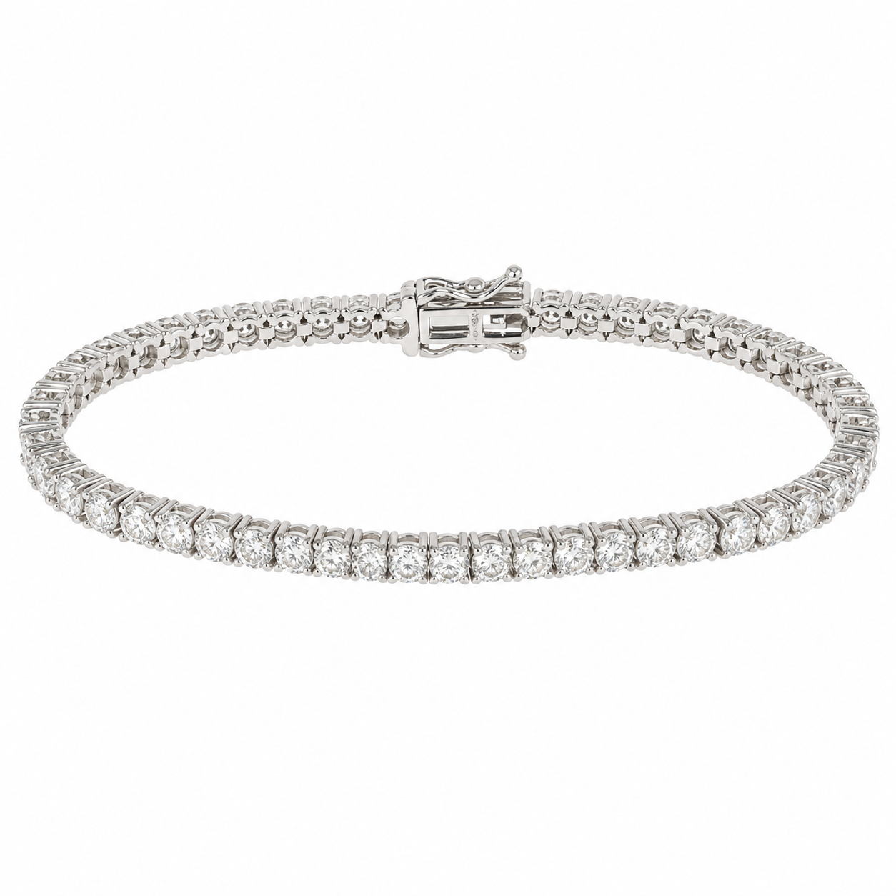 14K White Gold Tennis Bracelet with 7.08ctw Lab-Grown Diamonds 7″ Bracelets