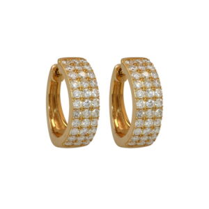 14K Yellow Gold Pave Huggies with 1.02ctw Diamonds 15.5mm