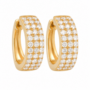 14K Yellow Gold Pave Huggies with 1.02ctw Diamonds 15.5mm