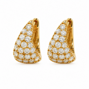 14K Yellow Gold Pave Huggies with 1.13ctw Diamonds