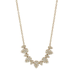14K Yellow Gold Necklace with .98ctw Diamonds 14-16