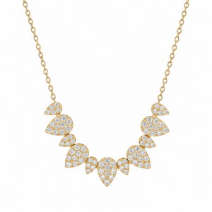 14K Yellow Gold Necklace with .98ctw Diamonds 14-16