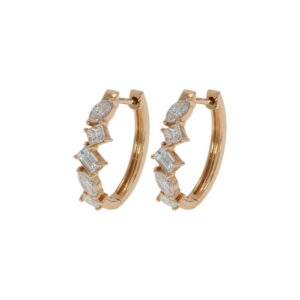 14K Yellow Gold Hoops with 1.98ctw Diamonds