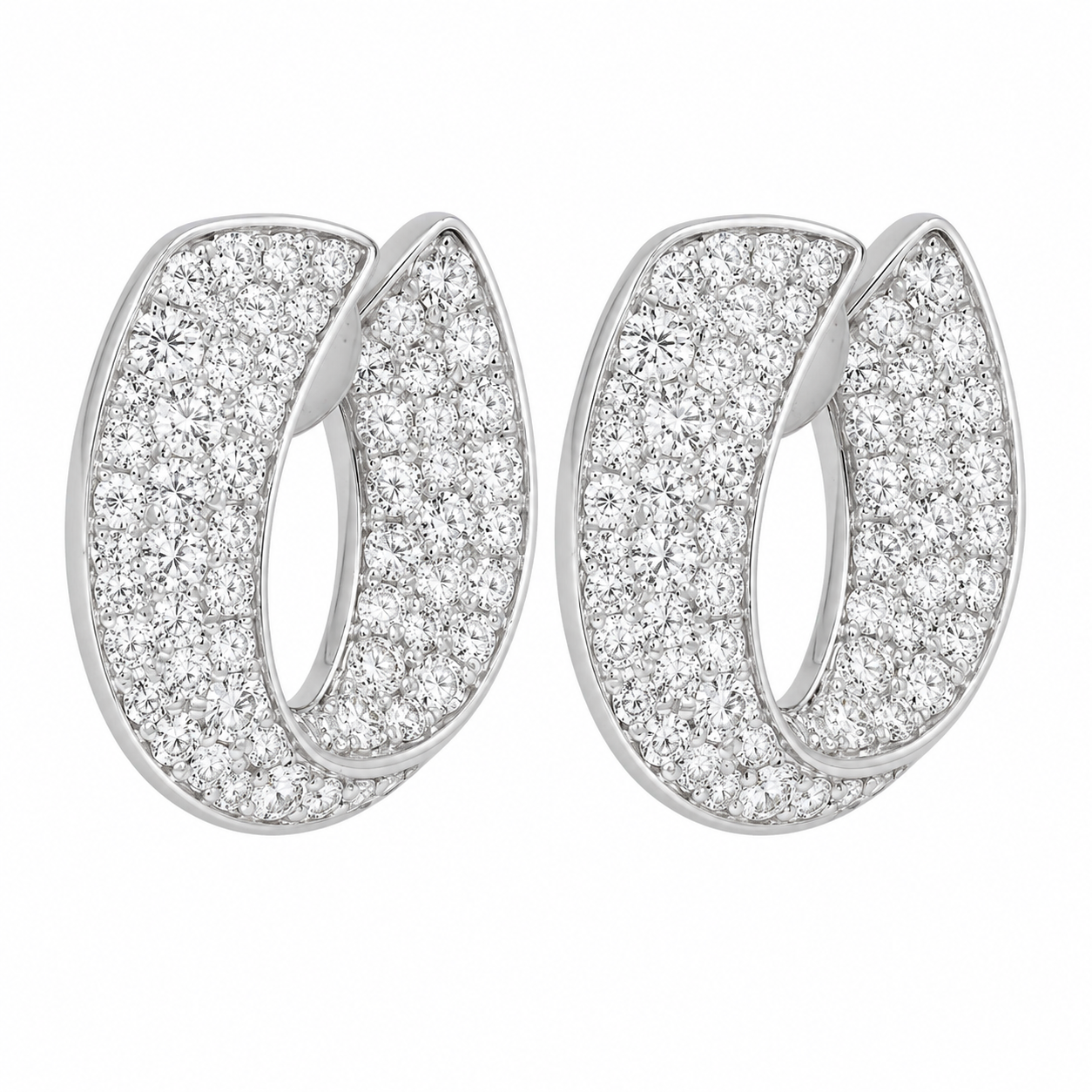 14K White Gold Earrings with 2.04ctw Diamonds Earrings