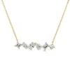 14K Yellow Gold Bar Necklace with 1.16ctw Fancy Shape Diamonds 16-18″ Fine Jewelry 7